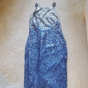 Blue Cache Long Sequin Dress